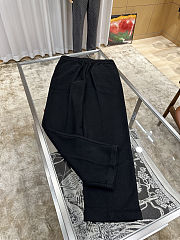 FENDI Embroidered F-Shaped Drawstring Straight-Leg Casual Pants off-white black - 2