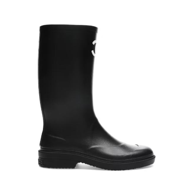 Chanel Rubber Rain Boots Black G39620  - 1