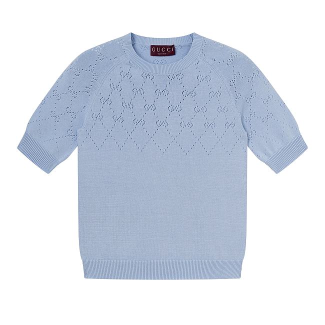 Gucci short-sleeved shirt blue - 1