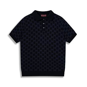 Gucci cotton silk jacquard polo shirt