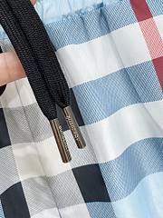  Burberry Silk Twill Check Shorts Pale Blue - 6