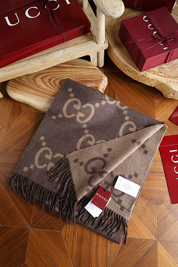 Gucci classic double-sided jacquard tassel scarf 45*200cm