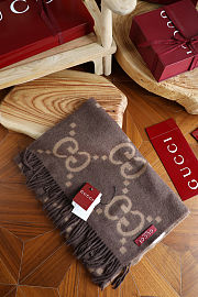 Gucci classic double-sided jacquard tassel scarf 45*200cm - 5