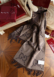 Gucci classic double-sided jacquard tassel scarf 45*200cm - 4