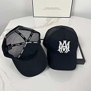 AMIRI MA Logo Trucker Hat Black White - 3