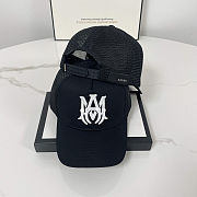 AMIRI MA Logo Trucker Hat Black White - 4