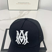 AMIRI MA Logo Trucker Hat Black White - 6