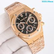 Audemars Piguet Royal Oak Selfwinding Chronograph 38mm Pink Gold Baguette Diamond Dial - 5