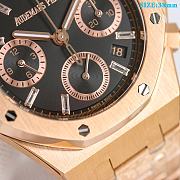 Audemars Piguet Royal Oak Selfwinding Chronograph 38mm Pink Gold Baguette Diamond Dial - 4