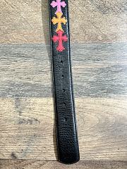 Chrome Hearts Colorful Cross Leather Belt Filigree Oval Buckle - 3