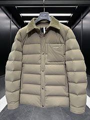 Prada Nylon Puffer Jacket with Corduroy Collar  - 6