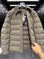 Prada Nylon Puffer Jacket with Corduroy Collar  - 4