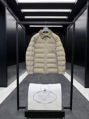 Prada Nylon Puffer Jacket with Corduroy Collar  - 3