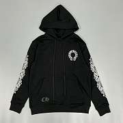 Chrome Hearts Horseshoe Floral Pullover Hoodie Black - 1