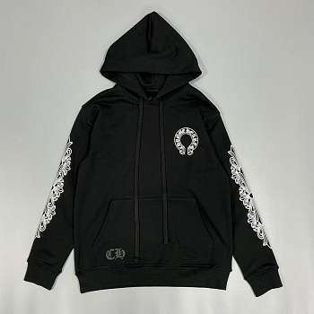 Chrome Hearts Horseshoe Floral Pullover Hoodie Black