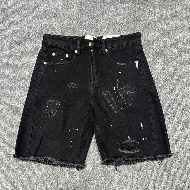 Gallery Dept. Ripped Splattered Denim Shorts - 1