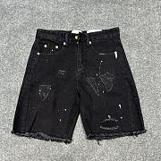 Gallery Dept. Ripped Splattered Denim Shorts - 1