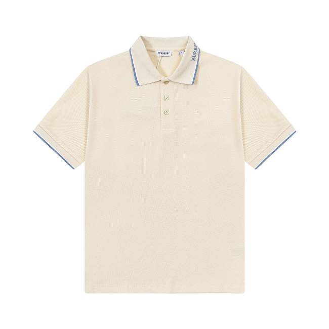 Burberry Logo Collar Cotton Polo Shirt  - 1