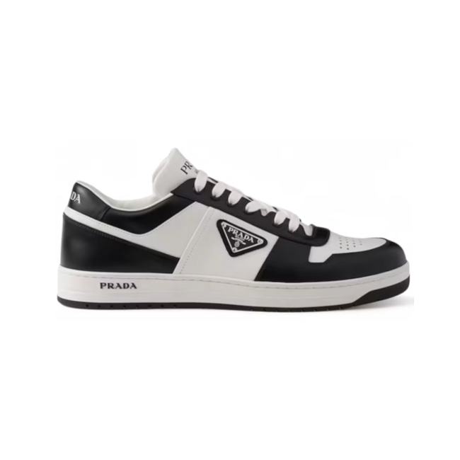 Prada Downtown Leather Sneakers White Black 2EE364_3LKG_F0T8F_F_D001 - 1