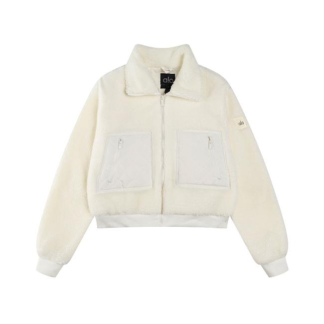 Alo Yoga Edge Bomber Boxy-Fit Faux-Sherpa Jacket - 1