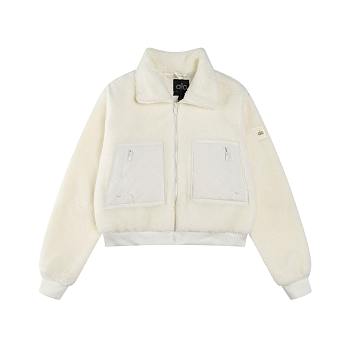 Alo Yoga Edge Bomber Boxy-Fit Faux-Sherpa Jacket