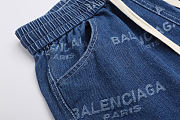 Balenciaga All-Over Logo Denim Shorts - 5
