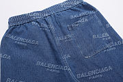 Balenciaga All-Over Logo Denim Shorts - 4