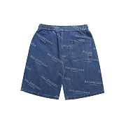 Balenciaga All-Over Logo Denim Shorts - 2